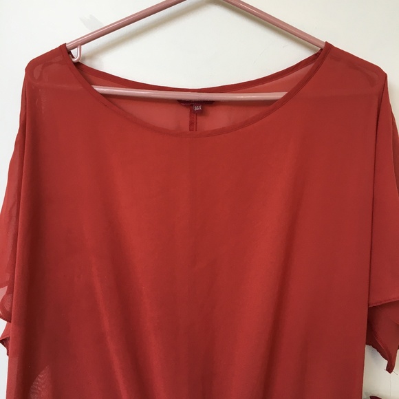 La Mode Blouse Size 36X Burnt Orange Pull On - Picture 2 of 6